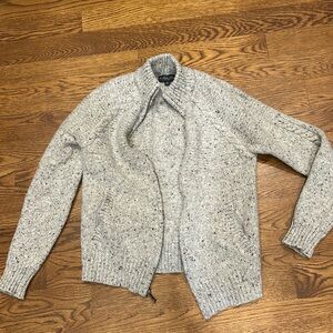 Brooks Brothers wool zip sweater, medium, but fits snuggly (more like a smedium)